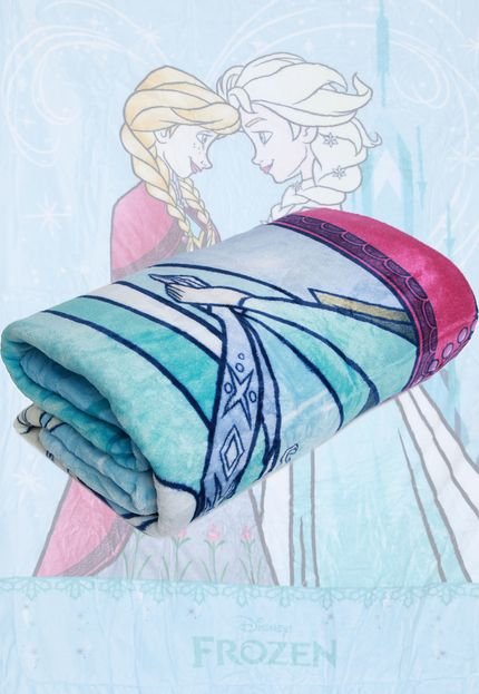 Cobertor Solteiro Lepper Frozen Dupla Face Azul 1,55 x 2,20 - Marca Lepper