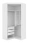 Guarda-Roupa Canto Closet Virtual 2 Portas S/Espelho Com Gavetas Branco Robel - Marca Robel Móveis