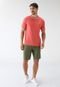 Camiseta Dudalina Reta Listra Coral - Marca Dudalina