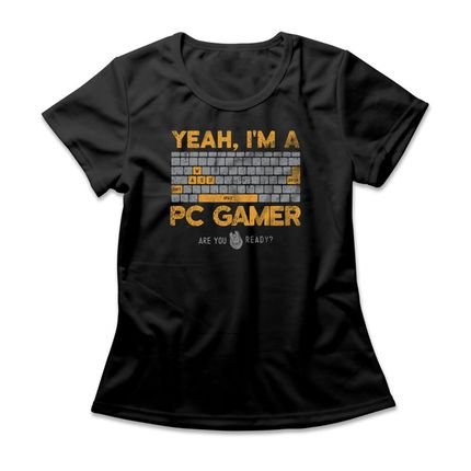 Camiseta Feminina PC Gamer - Preto - Marca Studio Geek 