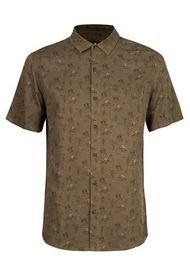 Camisa Hombre Woodpecker Short Sleeve Shirt Print Verde Militar Lippi