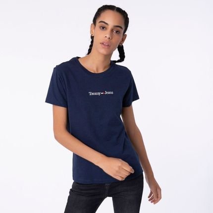 Camiseta de Malha Logo Linear - Marinho - Marca Tommy Jeans