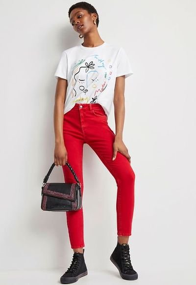 Camiseta blanca desigual new arrivals