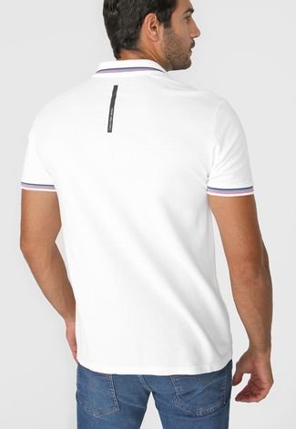 Camisa Polo Calvin Klein Jeans Reta Logo Branca - Compre Agora