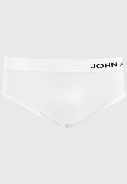 Cueca John John Slip Logo Branca - Marca John John