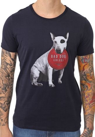 Camiseta Colcci Bad Dog Azul-Marinho