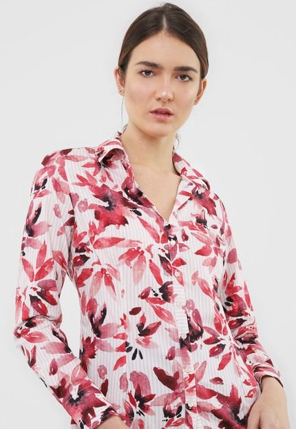 Camisa Dudalina Floral Branca - Marca Dudalina