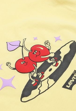 Camiseta Infantil Levis Cherry Disco Amarela