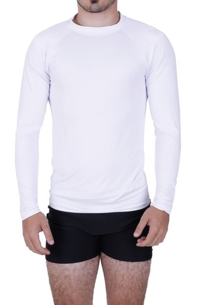 Camisa Térmica Segunda Pele Terra e Mar Blusa Proteção Solar UV 50  Academia Masculina Branco - Marca TERRA E MAR MODAS