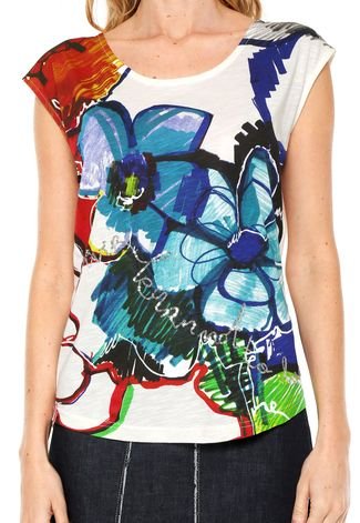 Blusa Desigual Never Learn Not To Love Branca