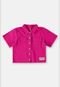 Camisa Infantil Menina em Sarja Up Baby Rosa - Marca Up Baby