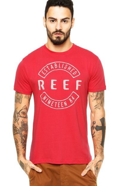 Camiseta Manga Curta Reef Established Vermelha - Marca Reef