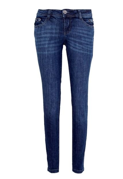 Calça Jeans Biotipo Cigarrete Bordados Azul - Marca Biotipo