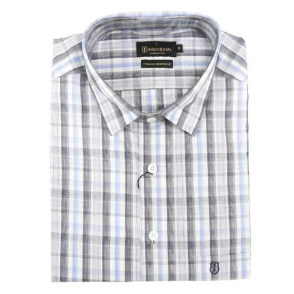 Individual Camisa Masculina Manga Curta Comfort Fit - Azul - Marca Individual