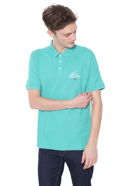 Camisa Polo Tommy Jeans Reta Solid Graphic Verde - Marca Tommy Jeans