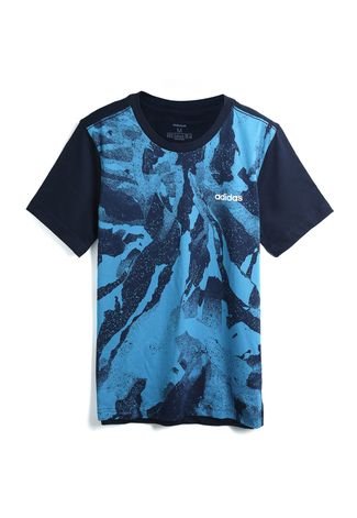 Santuario Bigote Expectativa Camiseta adidas Menino Camuflada Azul - Compre Agora | Kanui Brasil