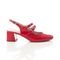 Sapato Feminino Jane Boneca Aberto com Três Fivelas Salto Baixo  Vermelho - Marca Pé Vermelho Calçados