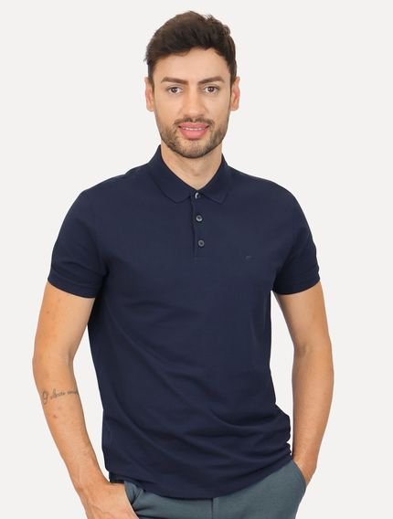 Polo Ellus Masculina Piquet Classic Easa Marinho - Marca Ellus