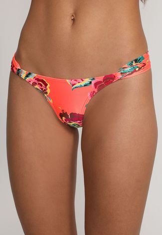 Calcinha CIA.MARITIMA Tanga Floral Neon Laranja - Compre Agora