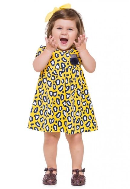 Vestido Infantil Kyly Amarelo - Marca Kyly