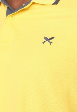 Camisa Polo Hering Reta Frisos Amarela