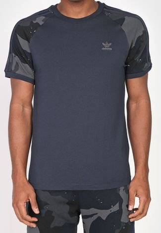Camiseta adidas Originals Camo Cali Azul-Marinho/Preto