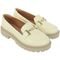 Sapato Feminino Mocassim Tratorado Donatella Shoes Bico Redondo Confort Off White - Marca Donatella Shoes