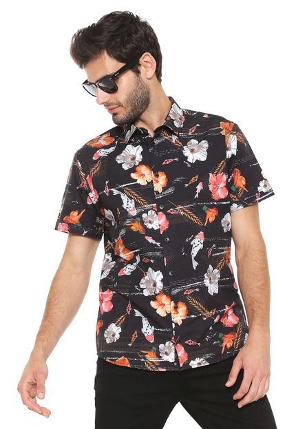 Camisa Forum Reta Tropical Preta - Marca Forum