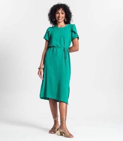 Vestido Midi Em Air Flow Rovitex Verde - Marca Rovitex