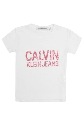 Blusa Calvin Klein Kids Infantil Logo Branca