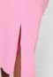 Vestido Hering Midi Fenda Rosa - Marca Hering