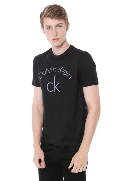 Camiseta Calvin Klein Slim Lettering Preta - Marca Calvin Klein