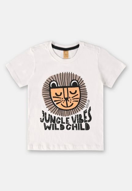 Camiseta Jungle Vibes Infantil Menino Up Baby Branco - Marca Up Baby