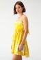 Vestido FARM Curto Flor do Mar Amarelo - Marca FARM