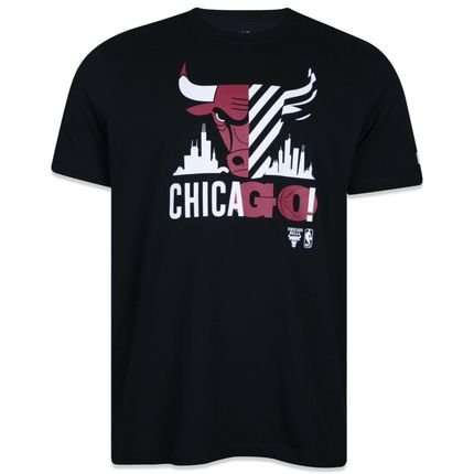 Camiseta New Era Regular NBA NETO 78 Chicago Bulls Manga Curta - Marca New Era