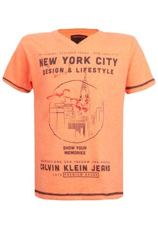 Camiseta Calvin Klein Kids Laranja