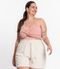 Blusa Cropped Feminina Plus Size Secret Glam Rosa - Marca Secret Glam