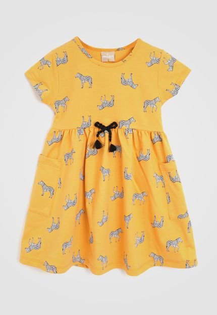 Vestido Milon Infantil Zebra Amarelo - Marca Milon