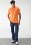 Camiseta Tommy Hilfiger Reta Columbus Ave. NY Laranja - Marca Tommy Hilfiger