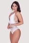 Body de Renda Alcinha Fina MdMix Decote Costas Cavada Branco - Marca MdMix