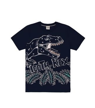 Camiseta Infantil Dinossauro Rovitex Kids Azul