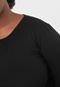 Blusa Plus Size COSTA RICA Lisa Preta - Marca COSTA RICA