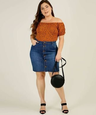 Saia jeans plus size 2024 marisa