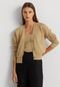 Cardigan Tricot Lauren Ralph Lauren Reto Monograma Bege - Marca Lauren Ralph Lauren