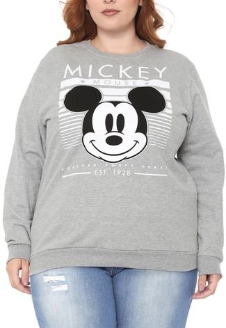 Moletom Flanelado Fechado Cativa Disney Plus Mickey Cinza