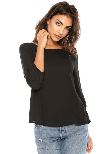 Blusa Rovitex Crepe Preta - Marca Rovitex