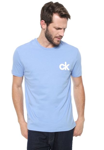 Camiseta Calvin Klein Bordada Azul - Marca Calvin Klein