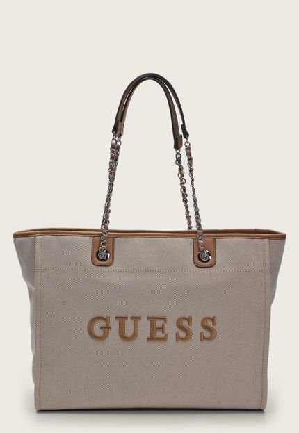 Bolsa Guess Logo Bege - Marca Guess