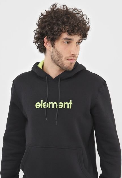 Moletom Flanelado Fechado Element Lime Preto - Marca Element