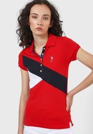 Camiseta Polo Rojo-Azul-Blanco Us Polo Assn